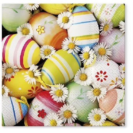 Polish Easter Painted Eggs with Daisies Luncheon Napkins, Set of 20