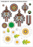 Polish Highlander Parzenica Folk Art Stickers on Transparent Background