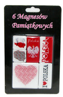 Polish Polska White & Red Magnets, Set of 6