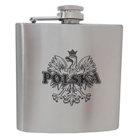 Black Polska on Eagle Stainless Steel Flask 6oz - Taste of Poland
