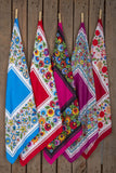 Multifunctional Modern Polish Folk Art Head Scarf - Lowicz White