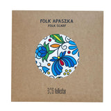 Multifunctional Modern Polish Folk Art Head Scarf - Kashubian Blue