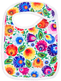 Polish White Lowicz Folk Art Baby Bib - Taste of Poland
 - 1