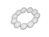 Handmade Wooden Bead Necklace and Bracelet Set (Korale Goralskie)- White