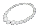 Handmade Wooden Bead Necklace and Bracelet Set (Korale Goralskie)- White