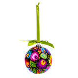 Black Lowicz Polish Folk Art Paper Mache Christmas Ornaments, Set of 7