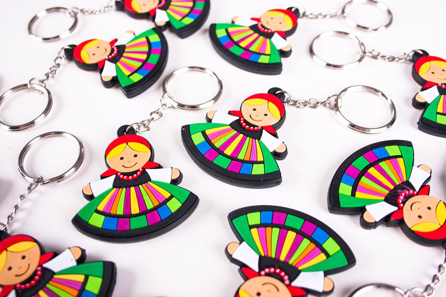 Polish Folk Lowicz Female Flexible Keychain (Lowiczanka)