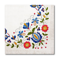 Polish Folk Art Kashubian Embroidery Luncheon Napkins, Set of 20 - Taste of Poland
 - 1