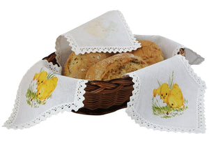 Polish Traditional Chicks Bread Basket Liner Bun Warmer Doily