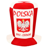 Polska Eagle Bialo-Czerwoni Sport Soccer Fan Cylinder Top Hat White & Red