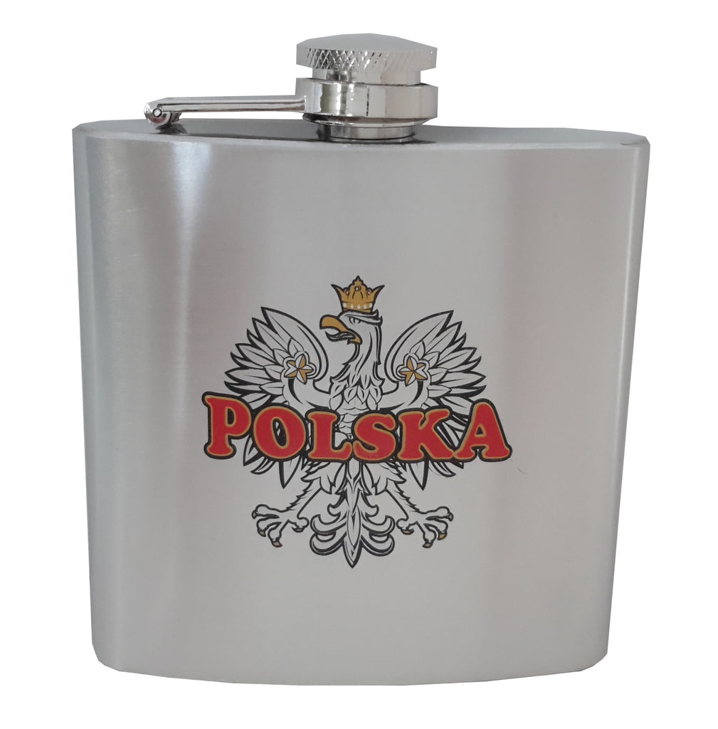 Red Polska on Eagle Stainless Steel Flask 6oz - Taste of Poland
