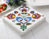 Polish Lowicz Folk Art Luncheon Napkins, Set of 20