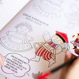 Polish Folk Art Coloring Book with Stickers and 12 Colored Pencils