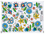 Polish Kashubian Folk Art Stickers, Set of 26