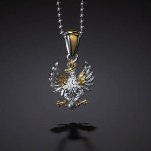 RP II Polish Eagle Silver Pendant with Gold Plated Enrichment
