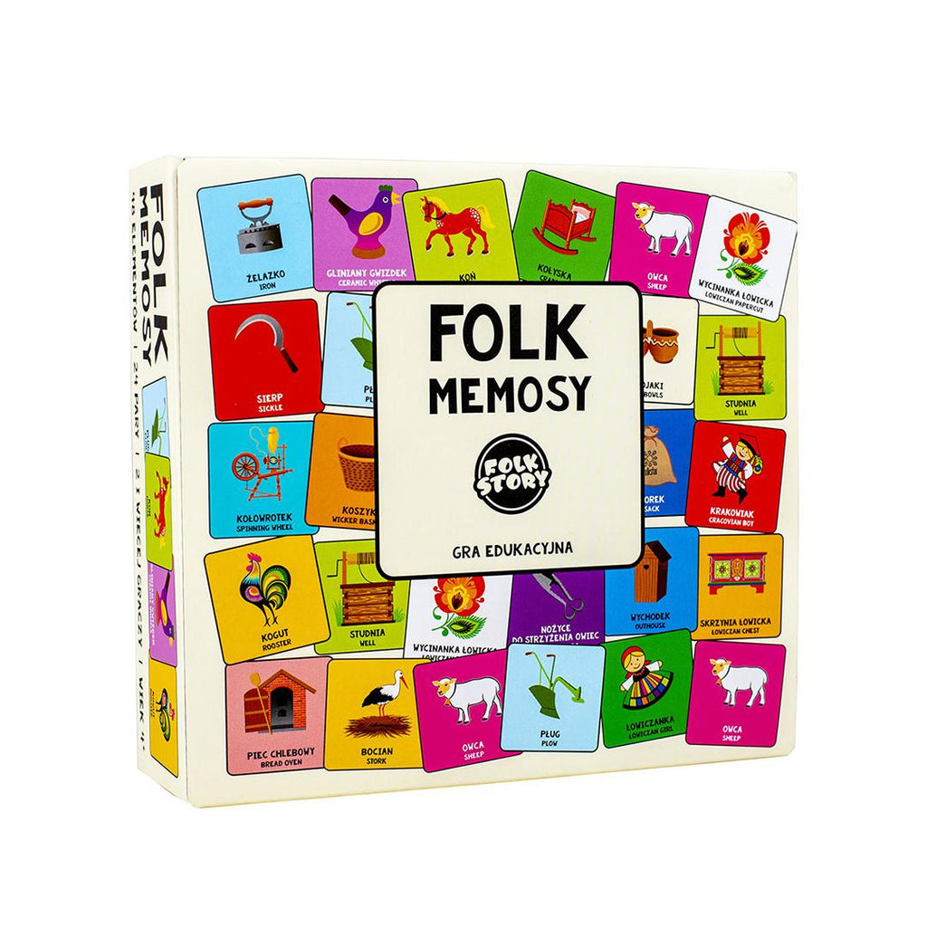 Polish Folk Art Memory Matching Game (MEMOSY), for Families and Kids Ages 4+