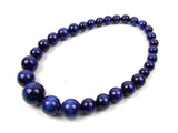 Handmade Wooden Bead Necklace and Bracelet Set (Korale Goralskie)- Navy Blue
