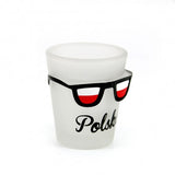 Polska Red & White Eyeglass Frosted Shot Glass