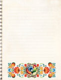 Polish Folk Art Soft Spiral Notebook, 5"x6" (Red/Cream Rooster)