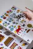 Polish Folk Art Coloring Book with Stickers and 12 Colored Pencils