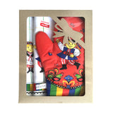 Polish Folk Art Krakow Dancers Gift Set with 2 Kitchen Towels and 1 Oven Mitt in Box