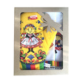Polish Folk Art Krakow Dancers Gift Set with 2 Kitchen Towels and 1 Oven Mitt in Box