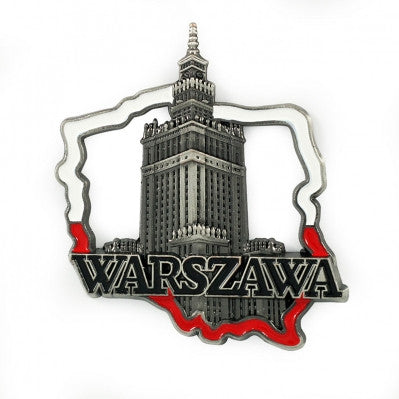 Poland's Contours & Warsaw's Palace Metal Magnet