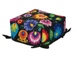 Polish Folk Art Foldable Bread Basket Holder, Lowicz Black