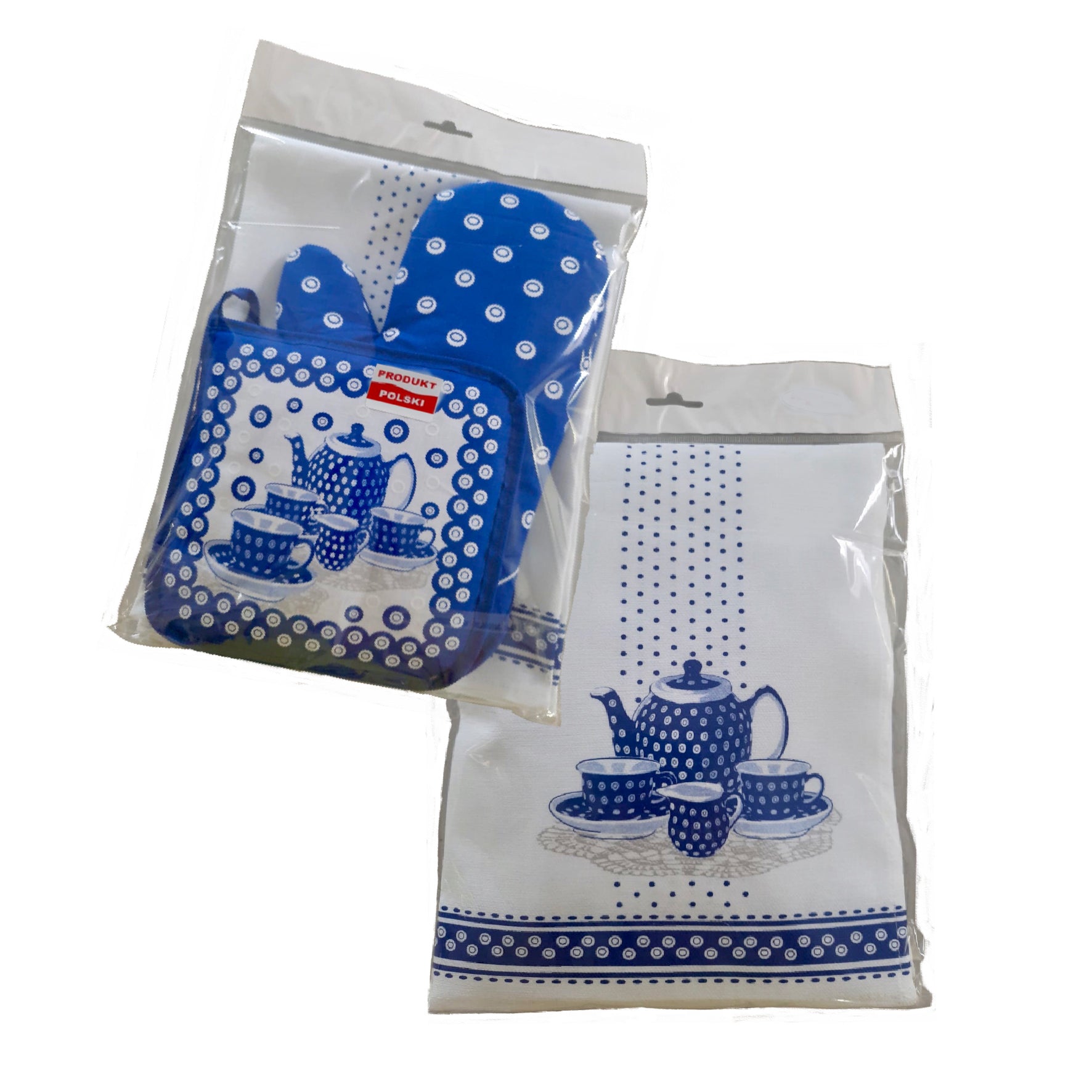 Polish Pottery Oven Mitt, Pot Holder & Kitchen Towel Set