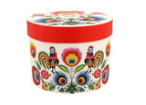 Polish Folk Art Porcelain Barrel Mug, 430ml - Rooster