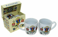 Polish Kashubian Folk Art Ceramic Mug in Matching Box