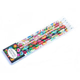 Polish Folk Art Lowicz Roosters Wood Pencils with Eraser, Set of 6 in a box