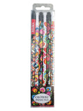 Polish Folk Art Lowicz Roosters Wood Pencils with Eraser, Set of 6 in a box