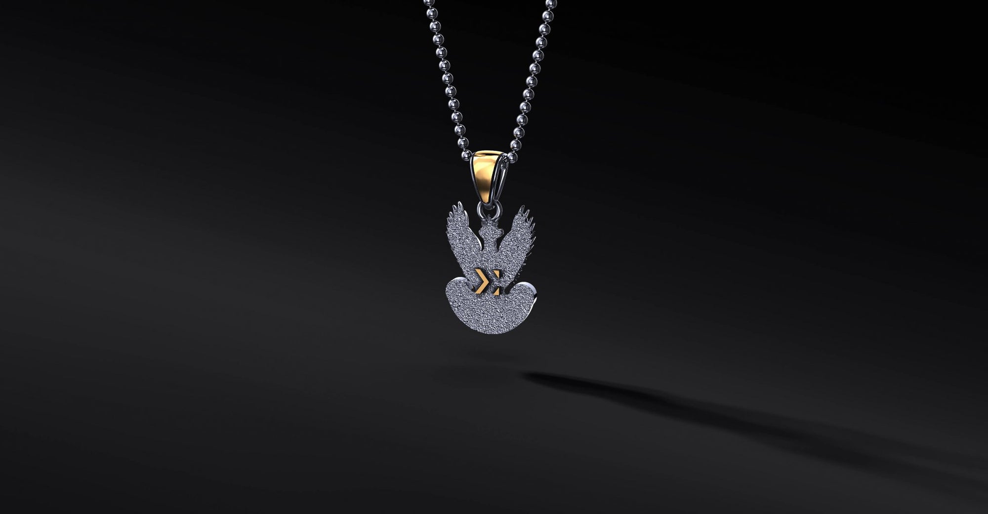 Polish Army Eagle Silver Pendant with Gold Plating