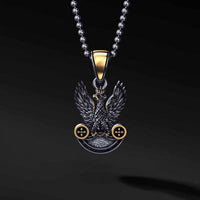 Polish Army Eagle Silver Pendant with Gold Plating