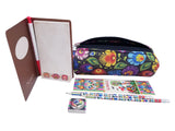Polish Floral Folk Art Notepad, Bookmark, Eraser, Pen & Pencil Case Set