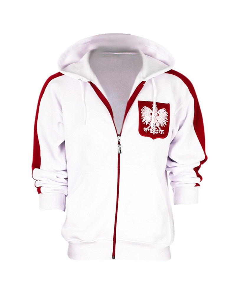 Polska Eagle Men's Zip-Up Hooded Sweatshirt