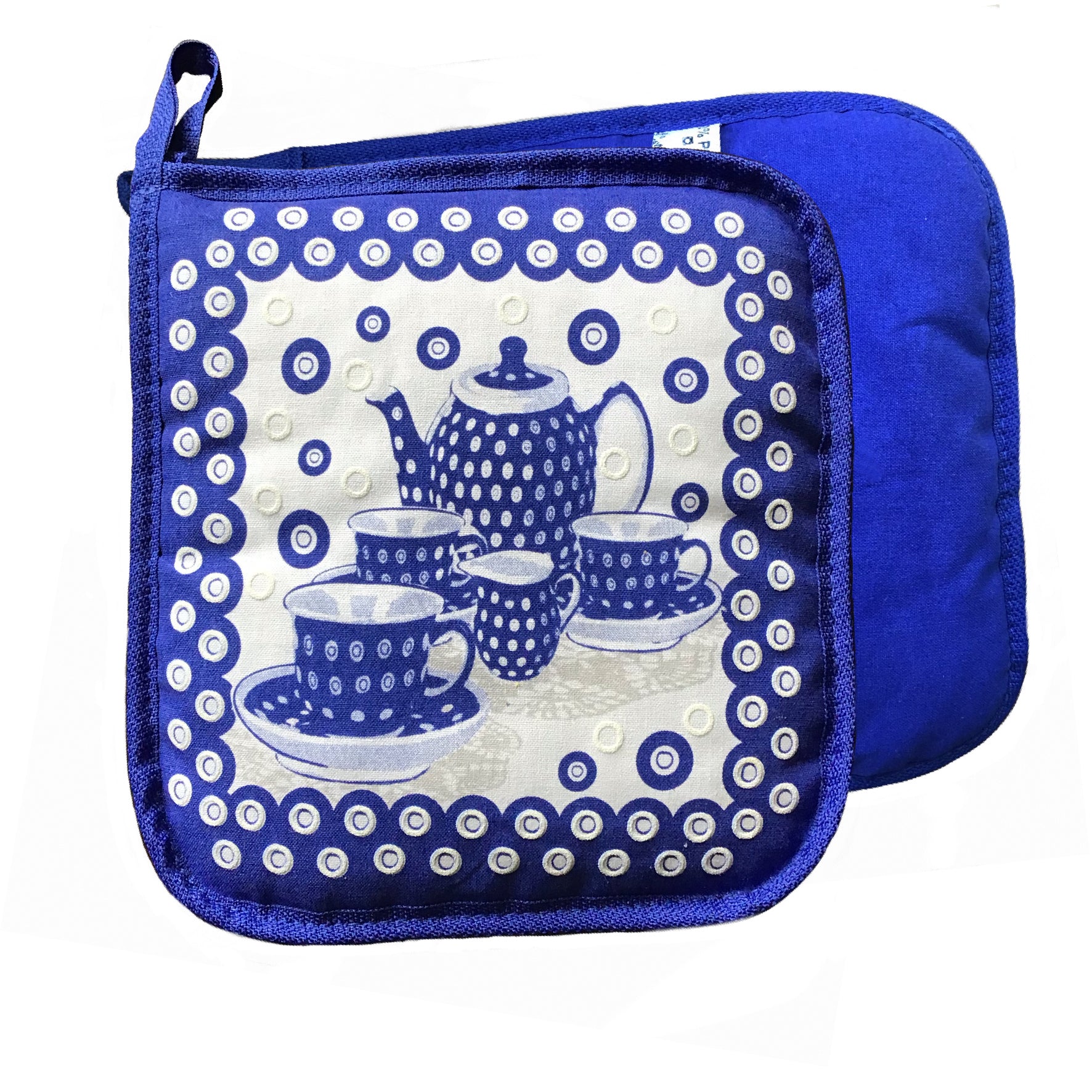 Polish Pottery Oven Mitt, Pot Holder & Kitchen Towel Set (Blue)