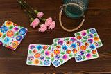 Polish Folk Cork Coasters, Set of 6 (White Lowicz Folk)