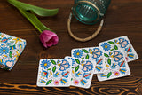 Polish Folk Cork Coasters, Set of 6 (Kashubian Folk)