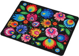 Polish Folk Art XL Rectangular Mouse Pad, Lowicz Black