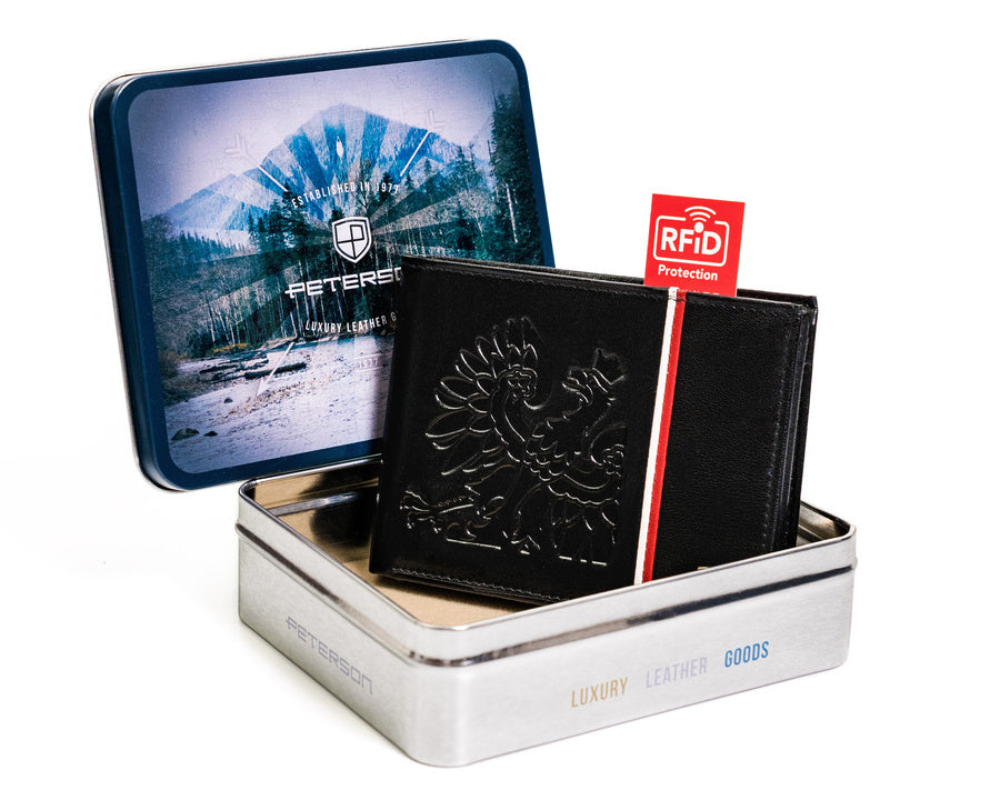 Horizontal Leather Wallet Embossed with Polish Eagle & White and Red T ...