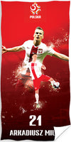 Original PZPN Poland National Soccer Team Beach Towel - ARKADIUSZ MILIK