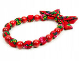 Handmade Polish Floral Folk Bead Fabric Red Necklace (Korale Goralskie)