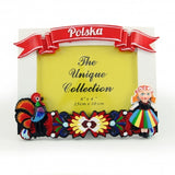 Polish Polska Lowicz Folk Art Hand-Painted Picture Frame, 4x6