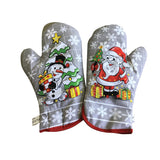 Polish Christmas Santa & Snowman Gift Set with 2 Kitchen Towels and 1 Oven Mitt in Box