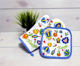 Polish Kashubian Folk Art Oven Mitt & Pot Holder