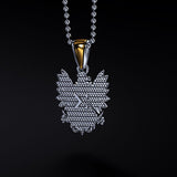 Polish Eagle & Our Lady of the Gate of Dawn Silver Pendant with Gold Plating