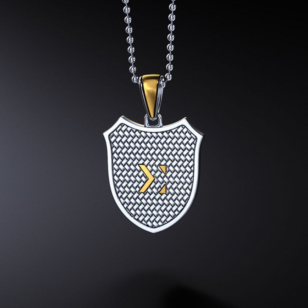 Polish Eagle Shield & Our Lady of the Gate of Dawn Silver Pendant with Gold Plating