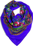 Traditional Polish Ukrainian Folk Cotton Head Scarf - Blue - Taste of Poland
 - 1